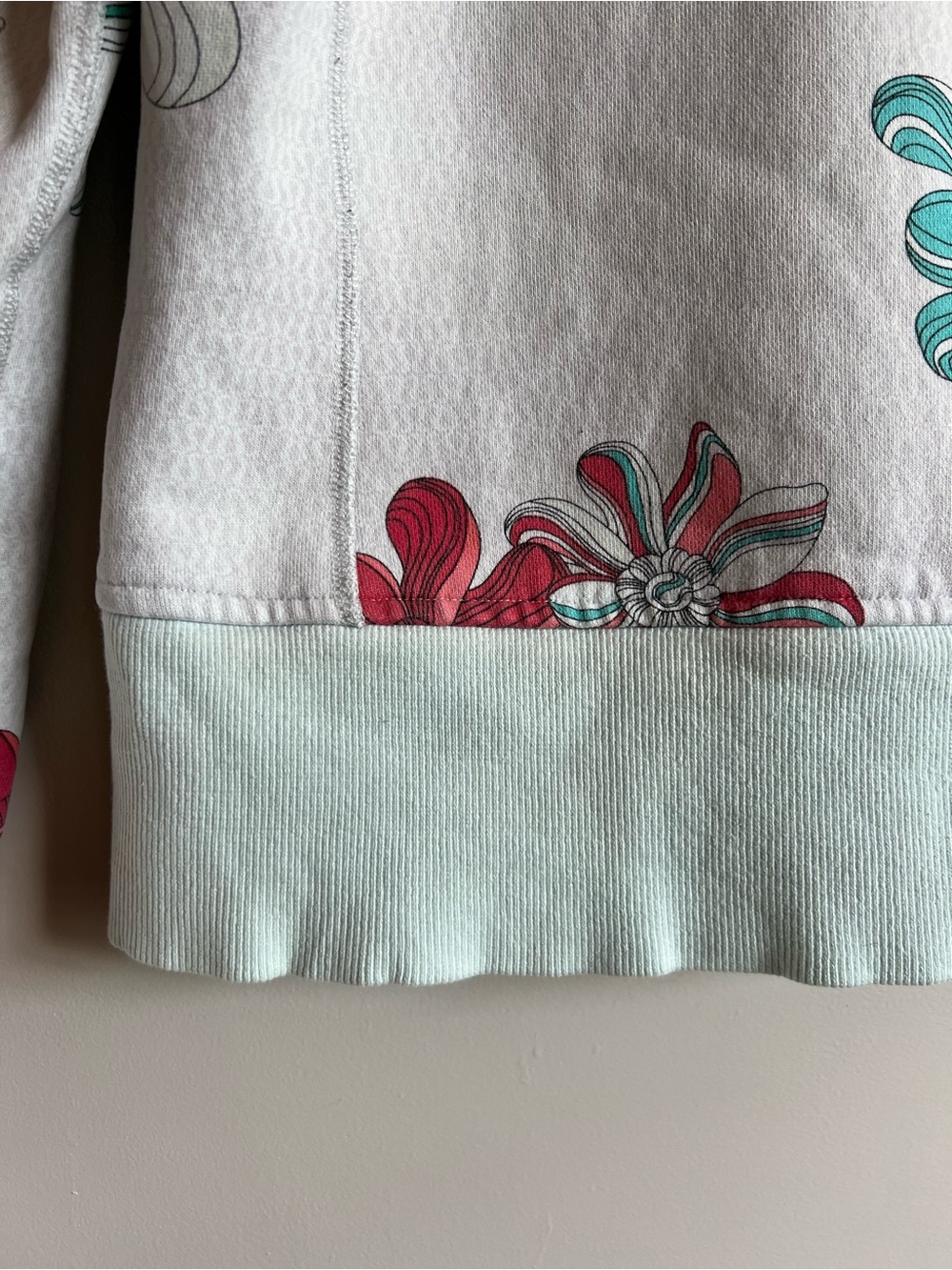 Vintage Lululemon Floral Scuba Hoodie Size 4 Mint Pink Zip Up Jacket Y2K - Picture 10 of 13